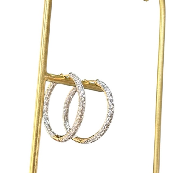 New Sterling and 18k Gold Large Hoop - Picture 8 of 8